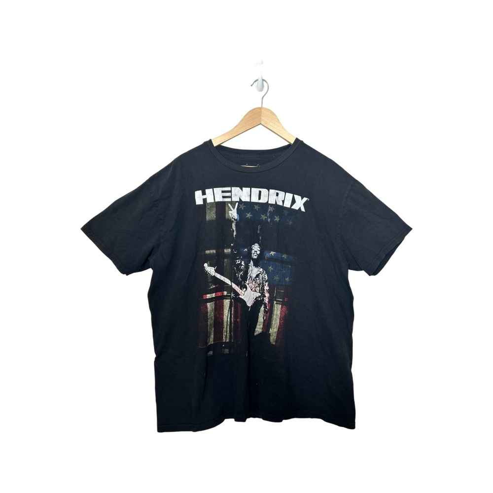 Authentic Jimi Hendrix Peace Flag Graphic Tee Shirt XL Black Bravado